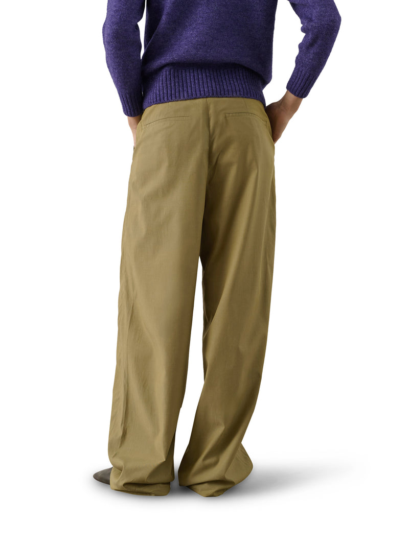 COLE WIDE-FIT TROUSERS IN ORGANIC COTTON POPLIN AND FLUID LYOCELL