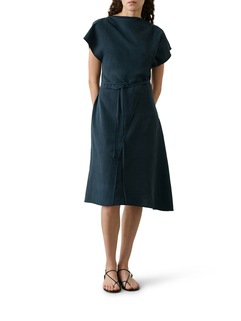 FELICIE MIDI DRESS IN LYOCELL AND LINEN