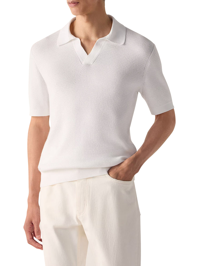 COTTON V-NECK POLO SHIRT