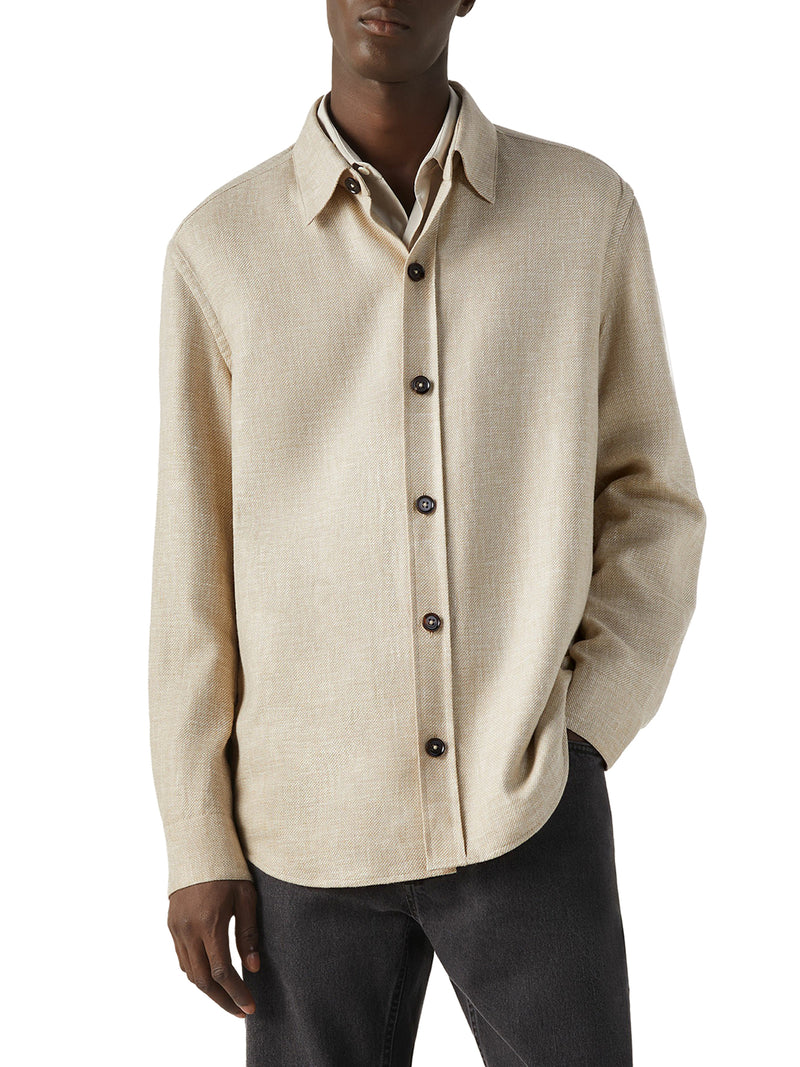OVERSHIRT IN CASHMERE LINEN AND SILK