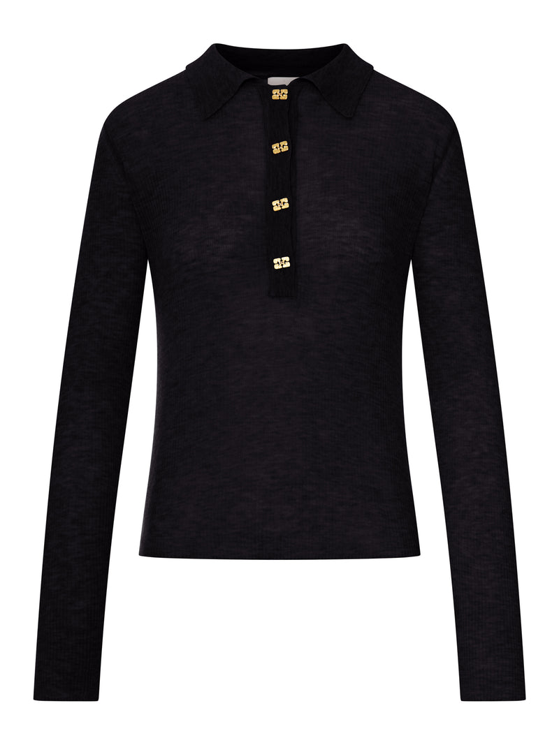 SEMI-TRANSPARENT WOOL POLO