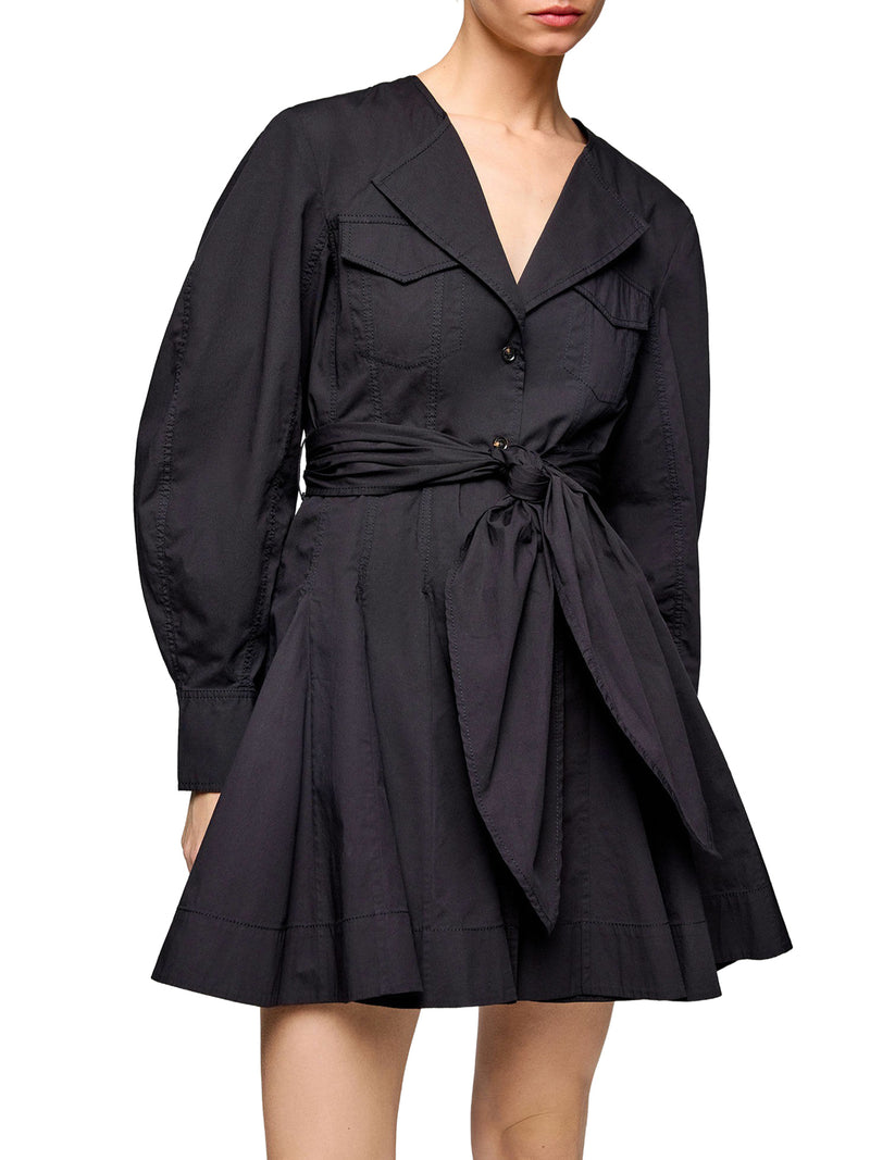 STRETCH COTTON CHEMISIER DRESS