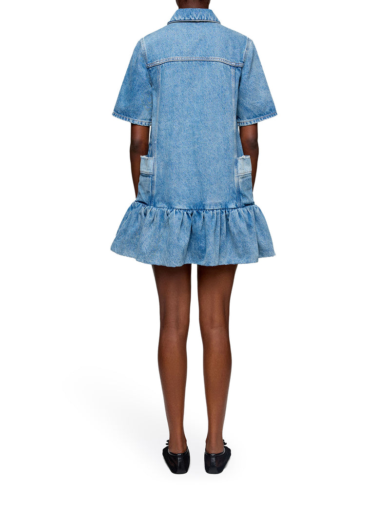 PATCHWORK DENIM DRESS - Ganni