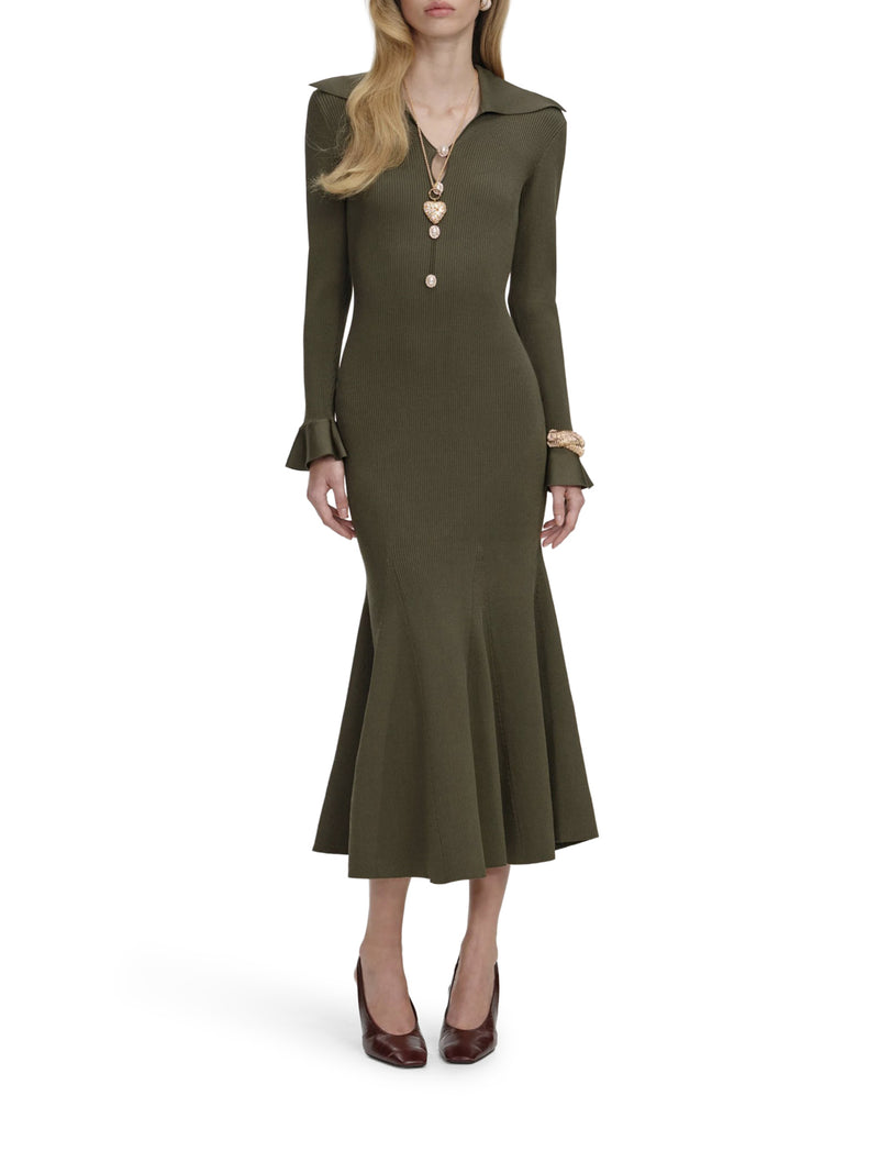 MIDI DRESS IN OPENWORK KNIT