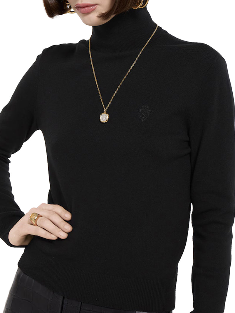 WOOL TURTLENECK WITH EMBROIDERY