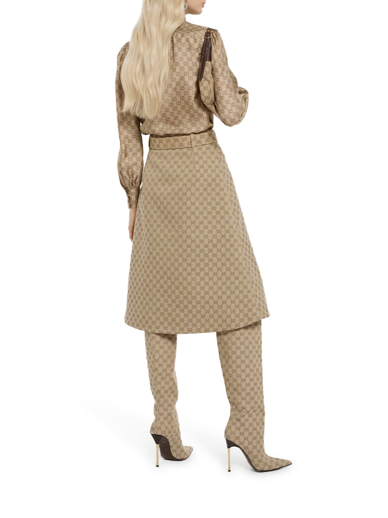 GG COTTON CANVAS FABRIC SKIRT