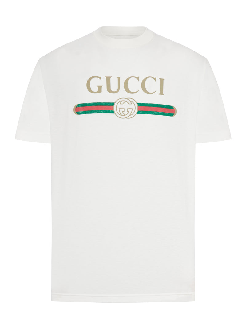 COTTON AND SILK JERSEY T-SHIRT WITH PRINT