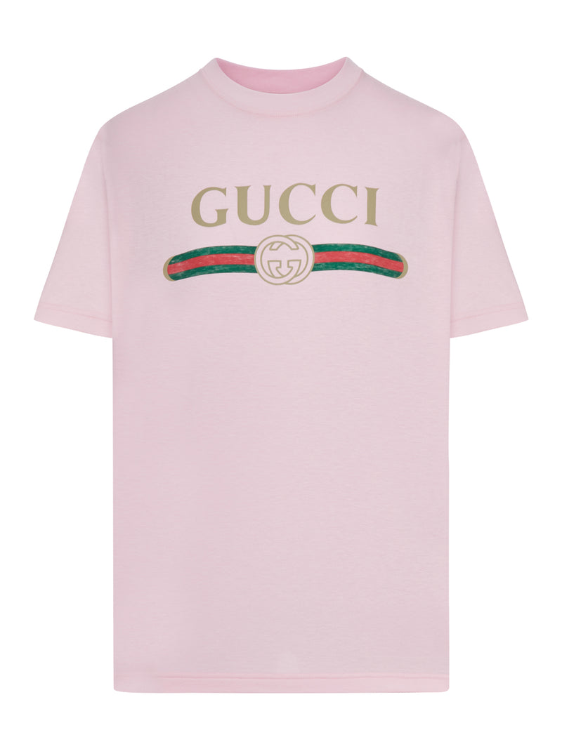 COTTON AND SILK JERSEY T-SHIRT WITH PRINT