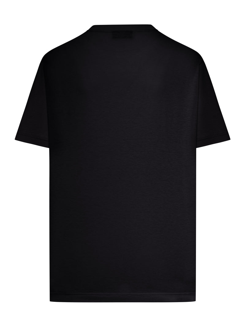 COTTON AND SILK JERSEY T-SHIRT WITH PRINT
