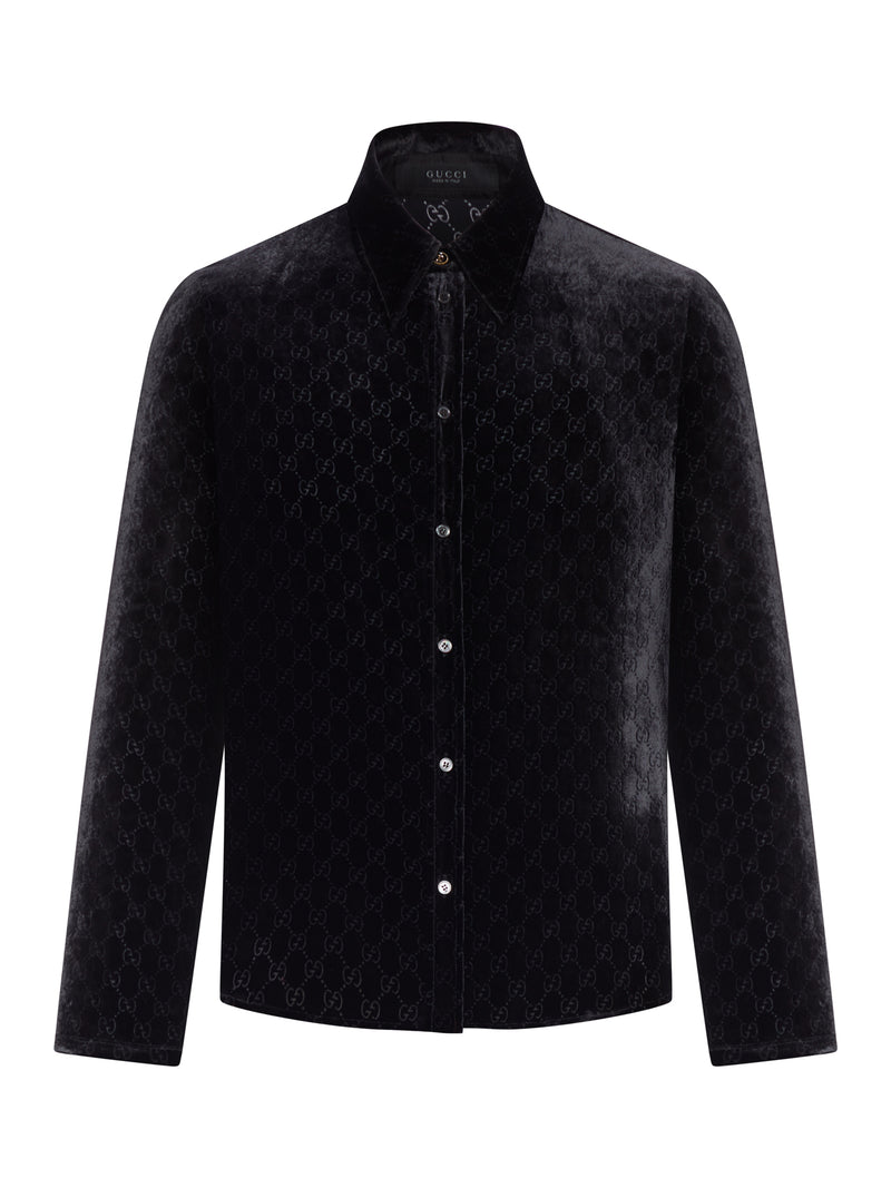 DÉVORÉ GG STRETCH VELVET SHIRT