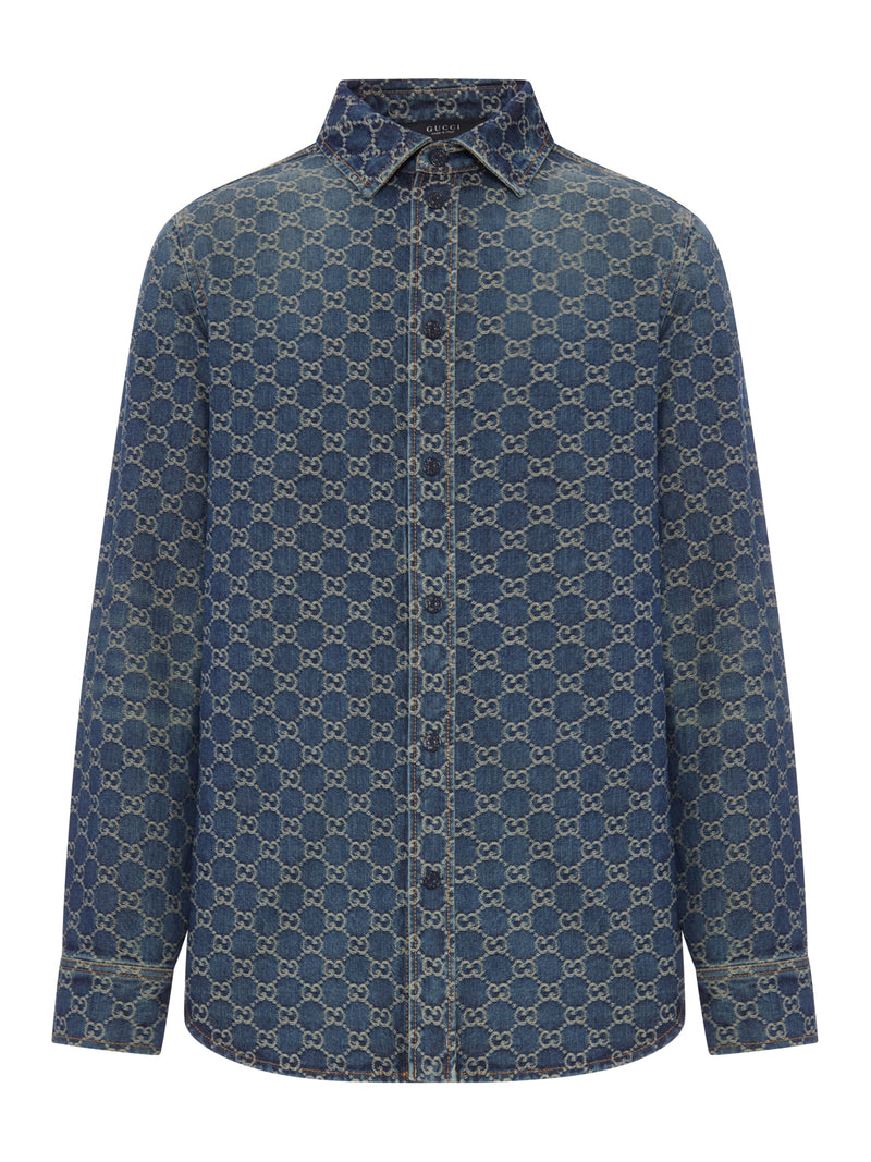 GG JACQUARD COTTON DENIM SHIRT