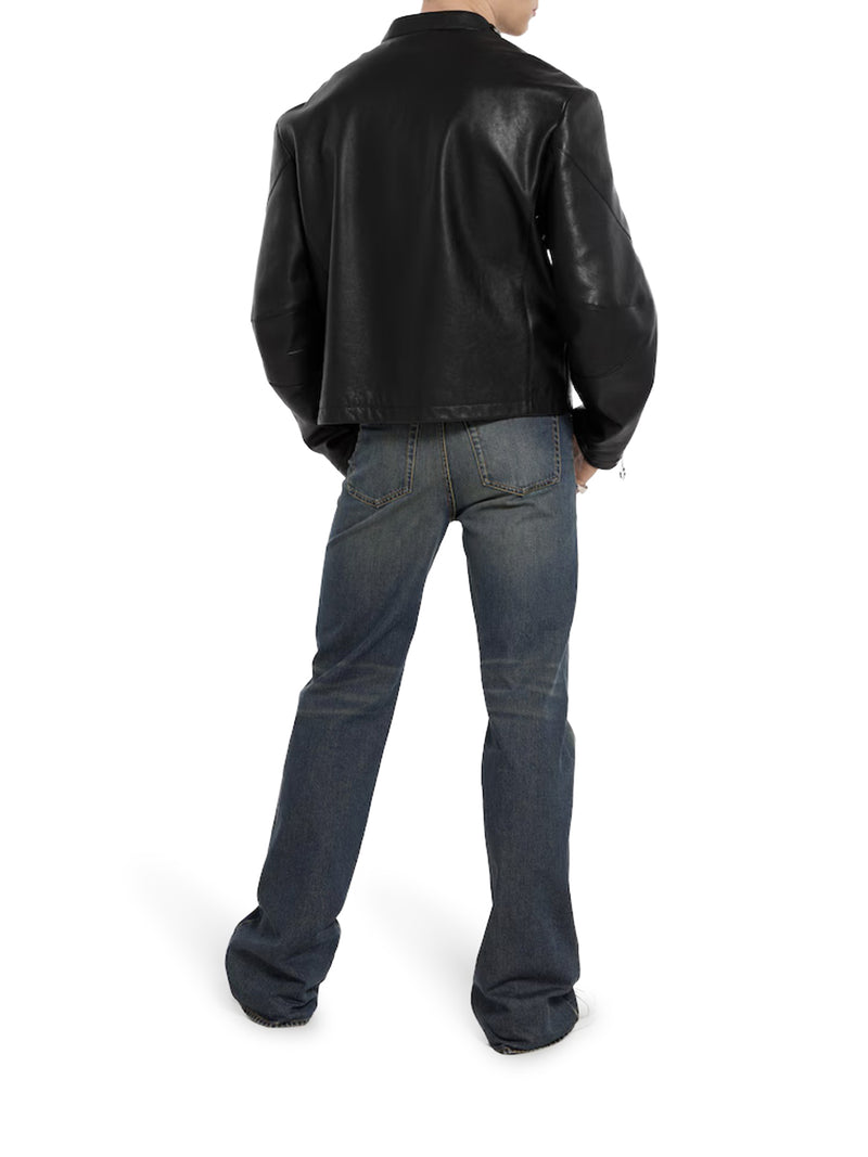 LEATHER JACKET WITH HORSEBIT