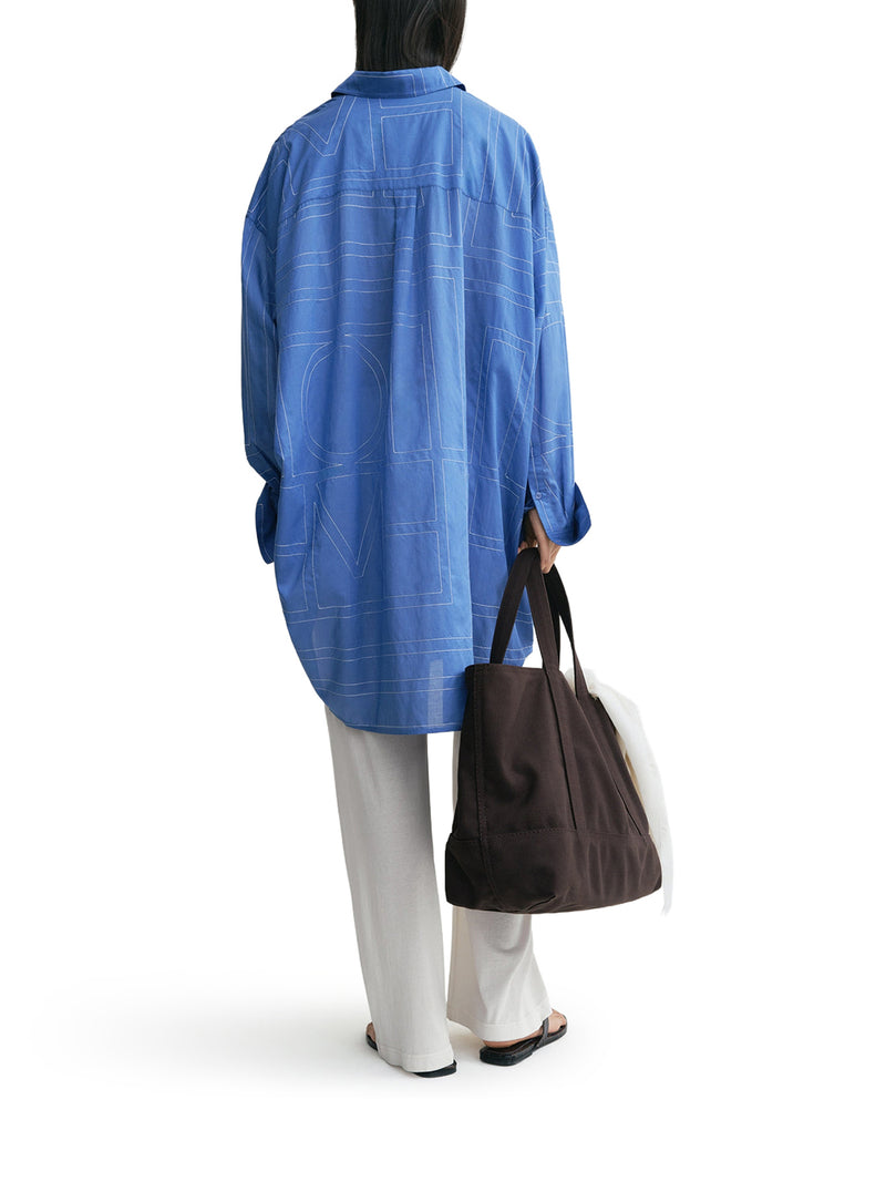 LONG MONOGRAM SHIRT IN COTTON BLEND
