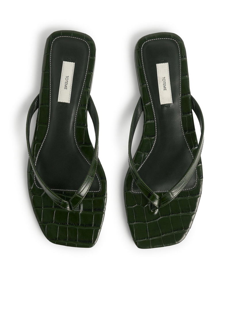 CROCO-EMBOSSED FLIP-FLOPS