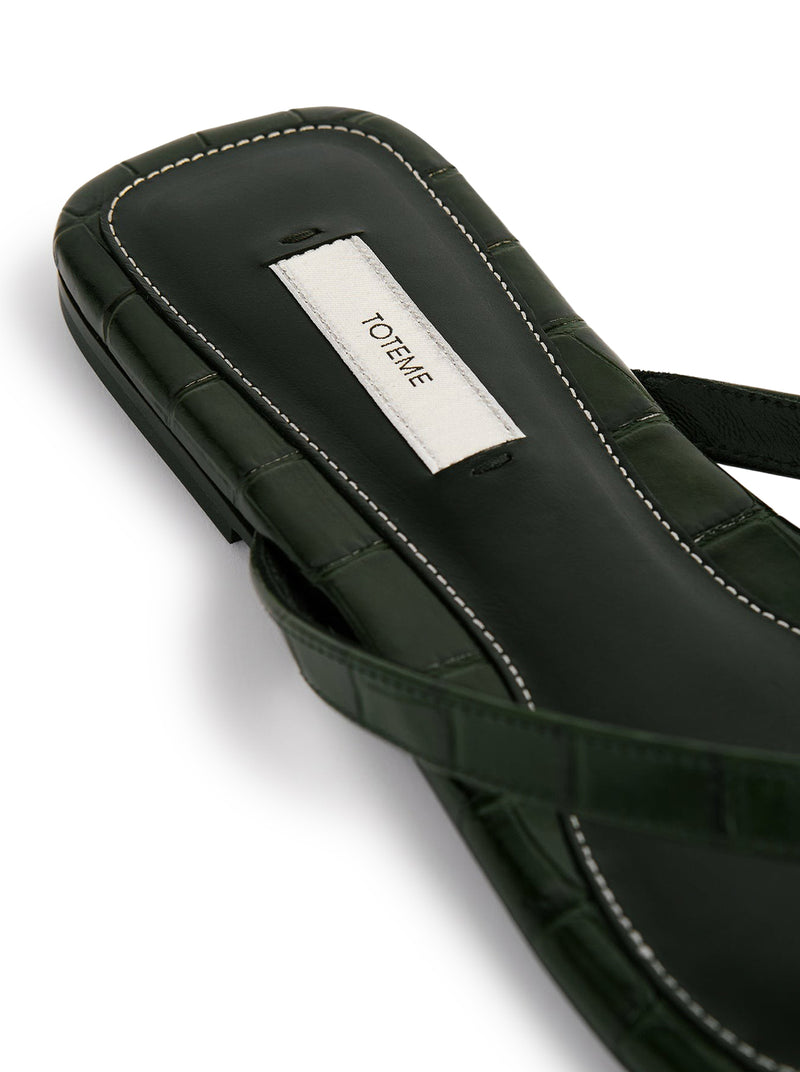 CROCO-EMBOSSED FLIP-FLOPS