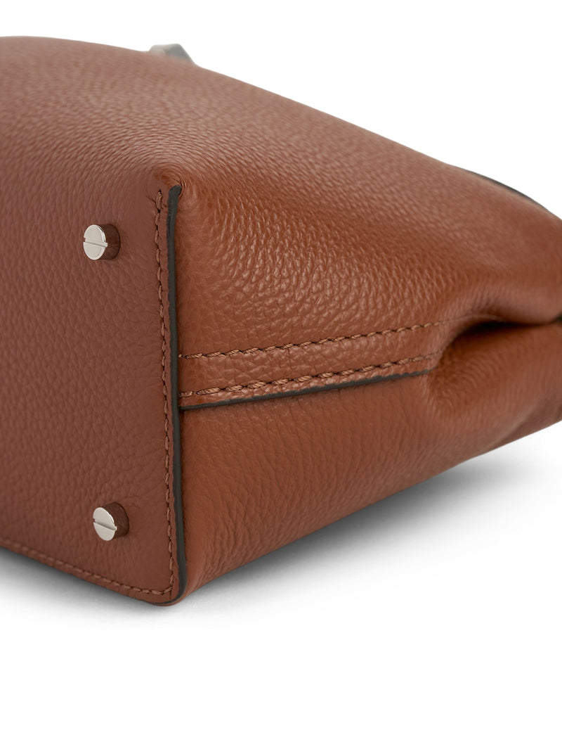 T-LOCK HAMMERED LEATHER CLUTCH