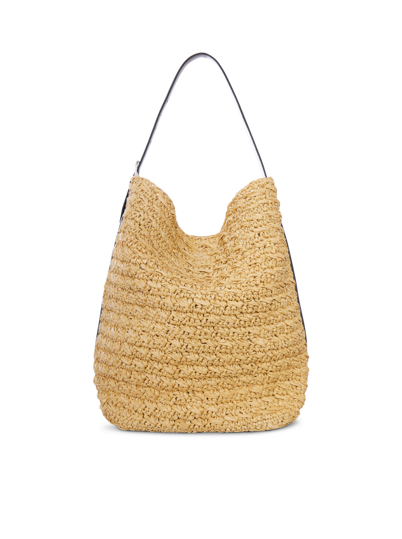 RAFFIA TOTE BAG WITH BELT