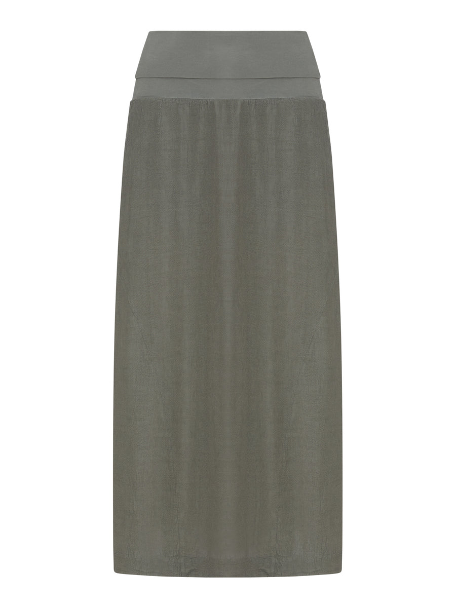 MIDI SKIRT IN LINEN BLEND