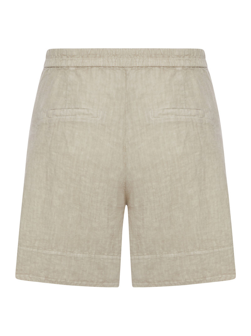 WIDE-LEG LINEN SHORTS