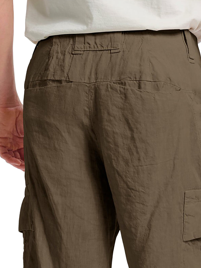 LINEN CARGO BERMUDA SHORTS