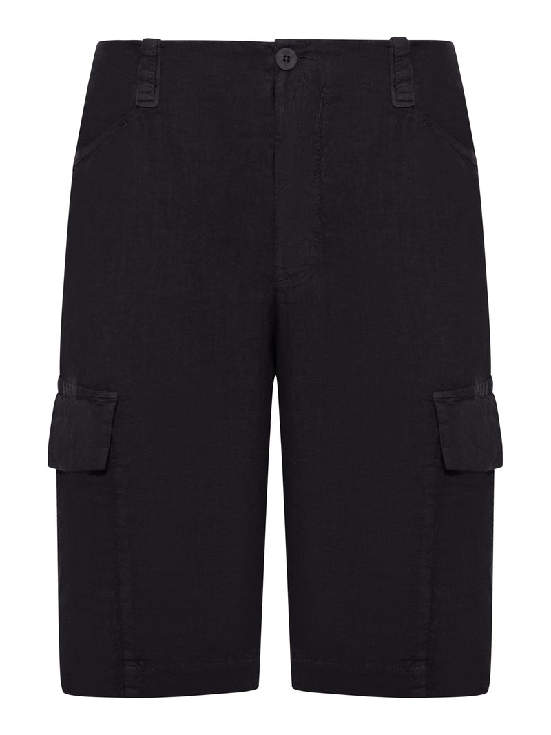 LINEN CARGO BERMUDA SHORTS