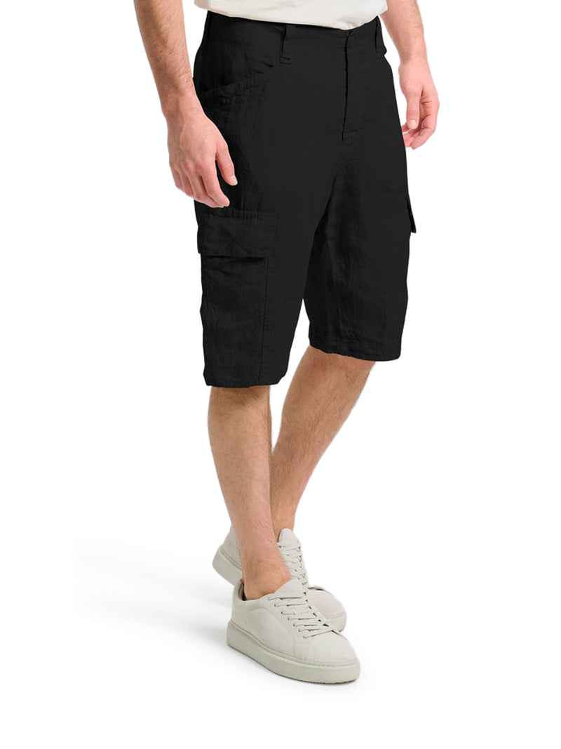 LINEN CARGO BERMUDA SHORTS