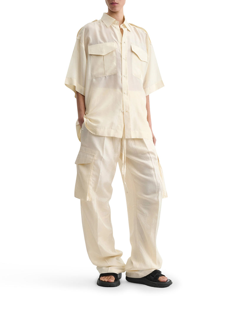 SILK CARGO PANTS