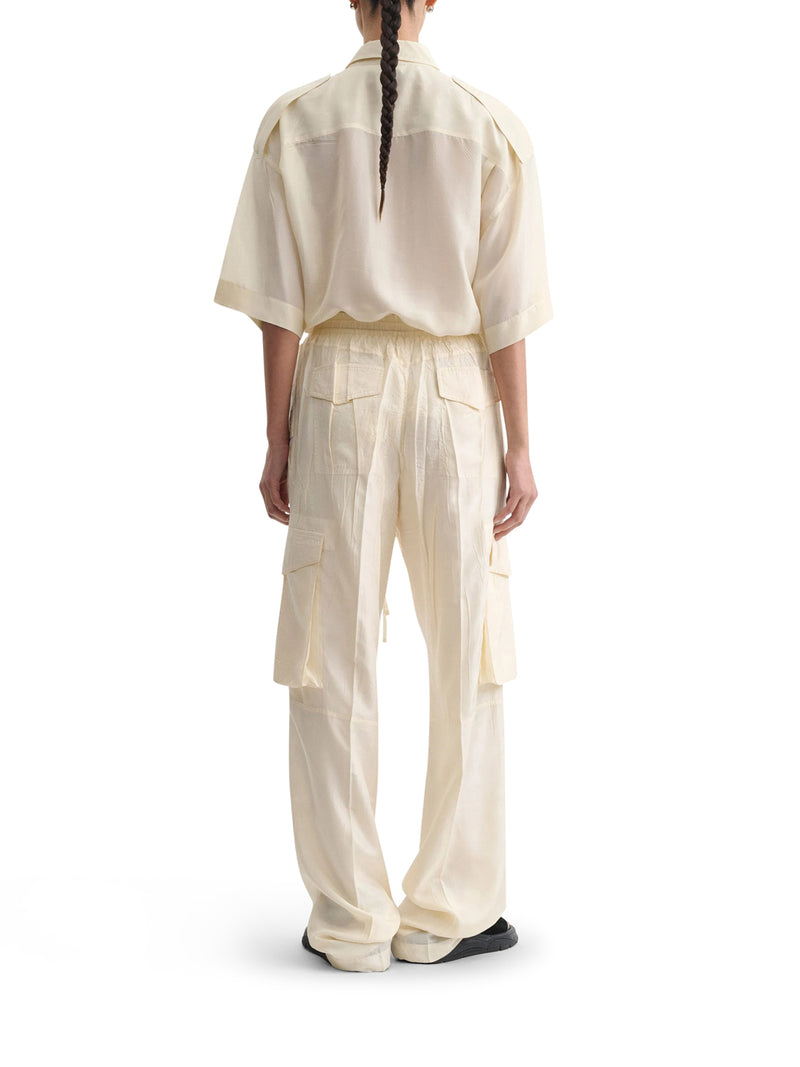 SILK CARGO PANTS