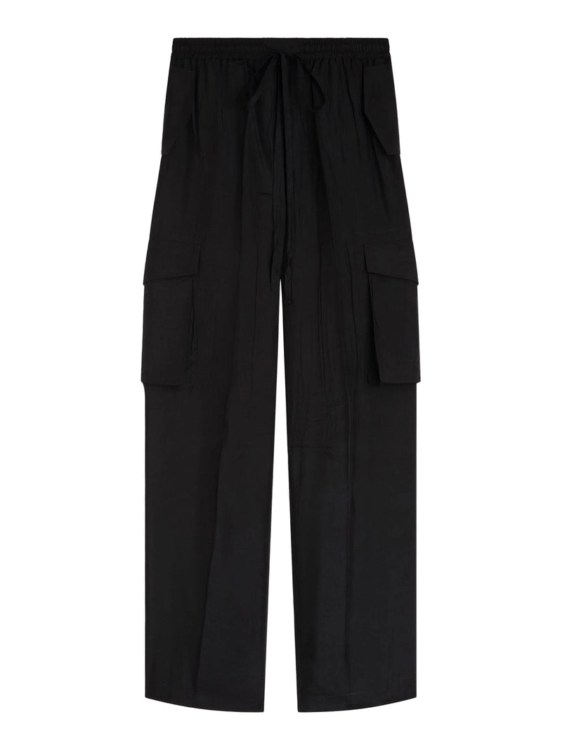 SILK CARGO PANTS