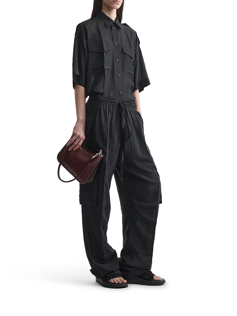 SILK CARGO PANTS