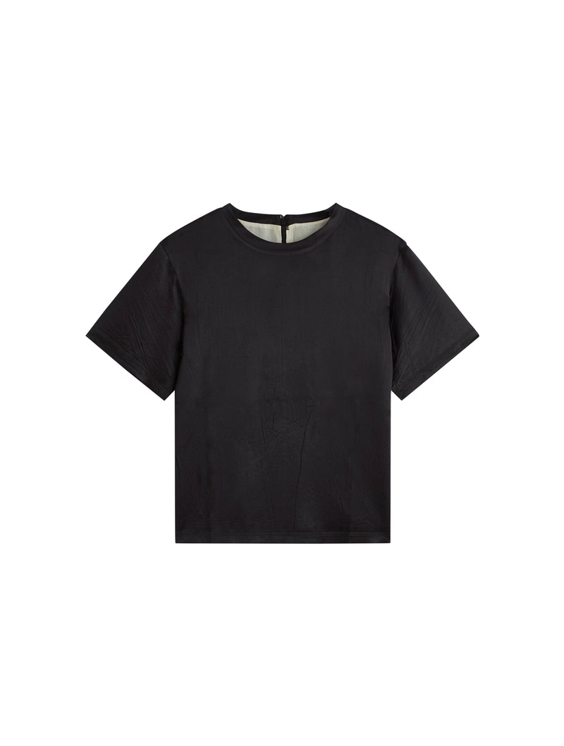 BLACK SILK GRAPHIC T-SHIRT