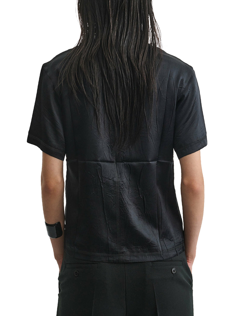 BLACK SILK GRAPHIC T-SHIRT