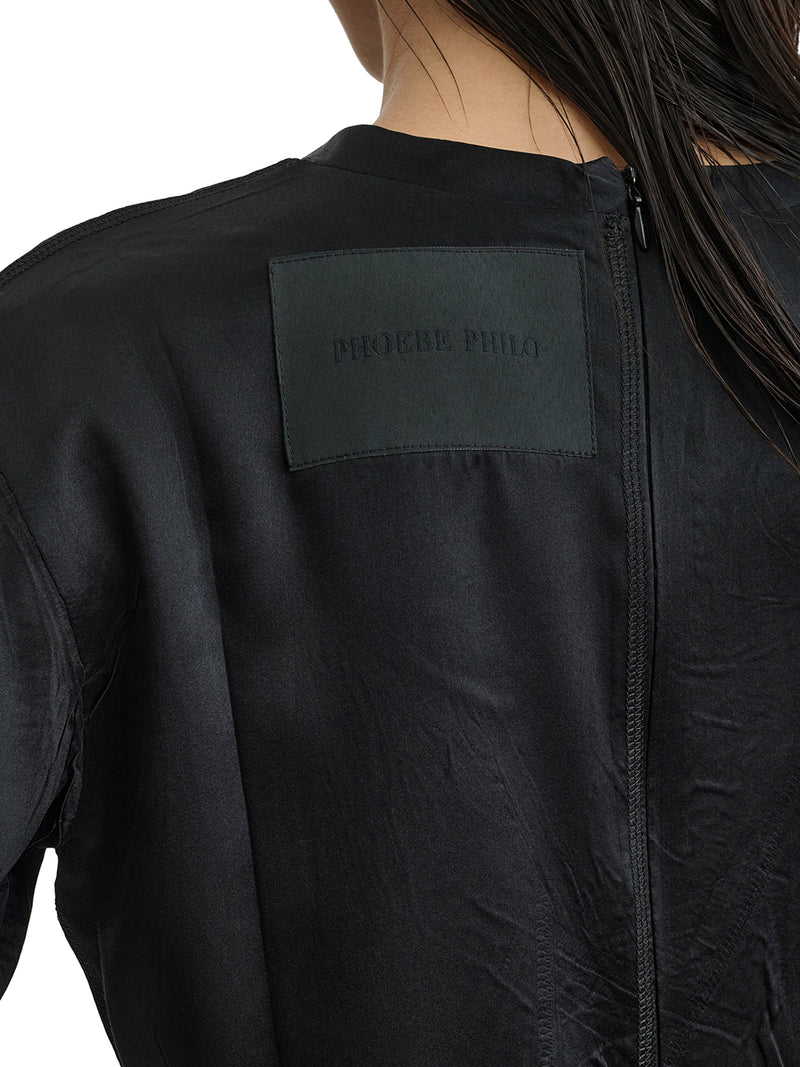 BLACK SILK GRAPHIC T-SHIRT