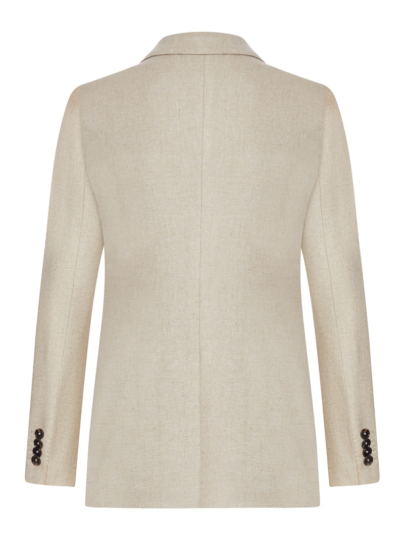 DONNA PARIGI DOUBLE-BREASTED SILK JACKET