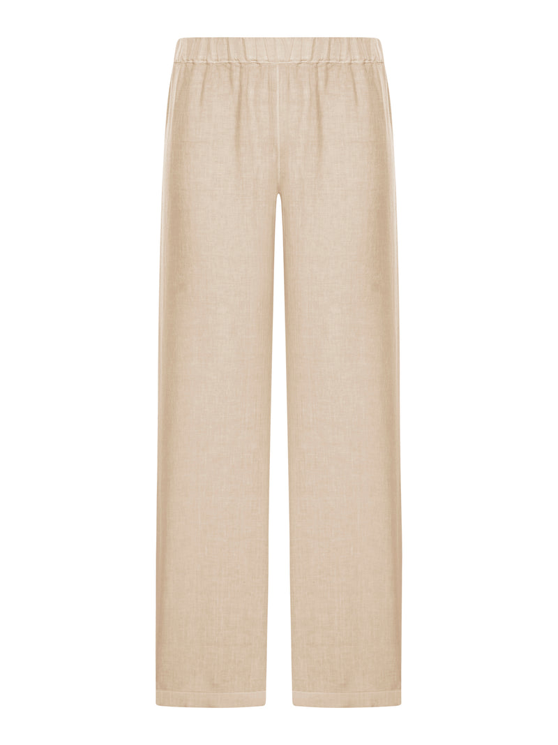 WIDE LEG LINEN TROUSERS