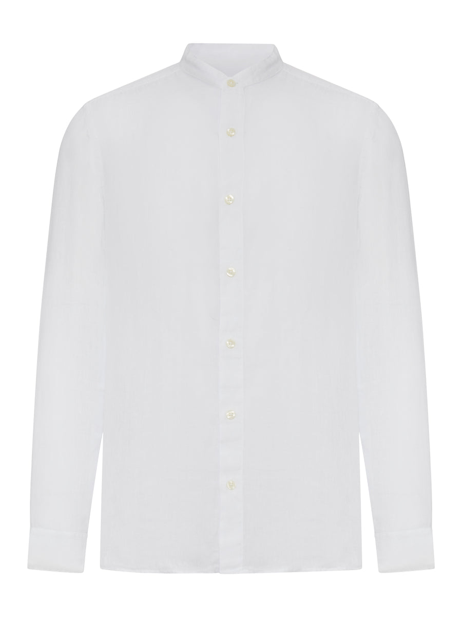 LINEN SHIRT WITH MANDARIN COLLAR