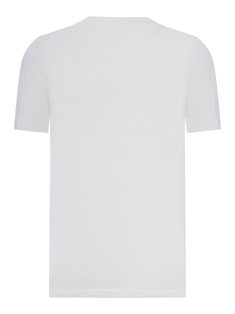 SHORT-SLEEVED T-SHIRT IN LINEN AND COTTON BLEND