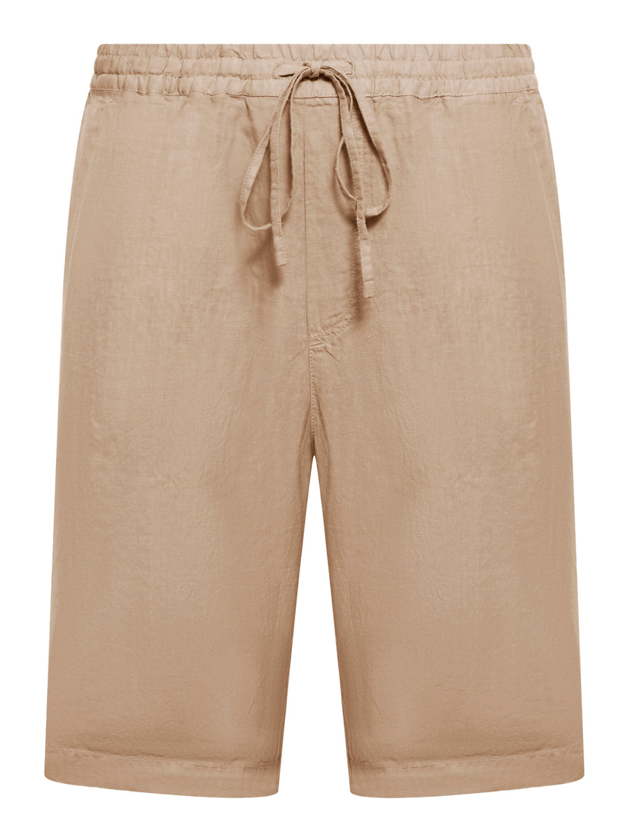 LINEN BERMUDA SHORTS WITH DRAWSTRING WAIST