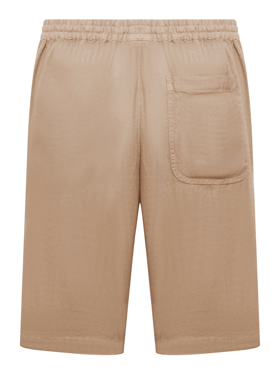 LINEN BERMUDA SHORTS WITH DRAWSTRING WAIST