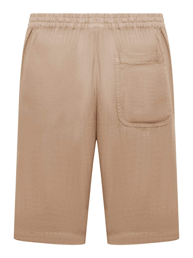 LINEN BERMUDA SHORTS WITH DRAWSTRING WAIST