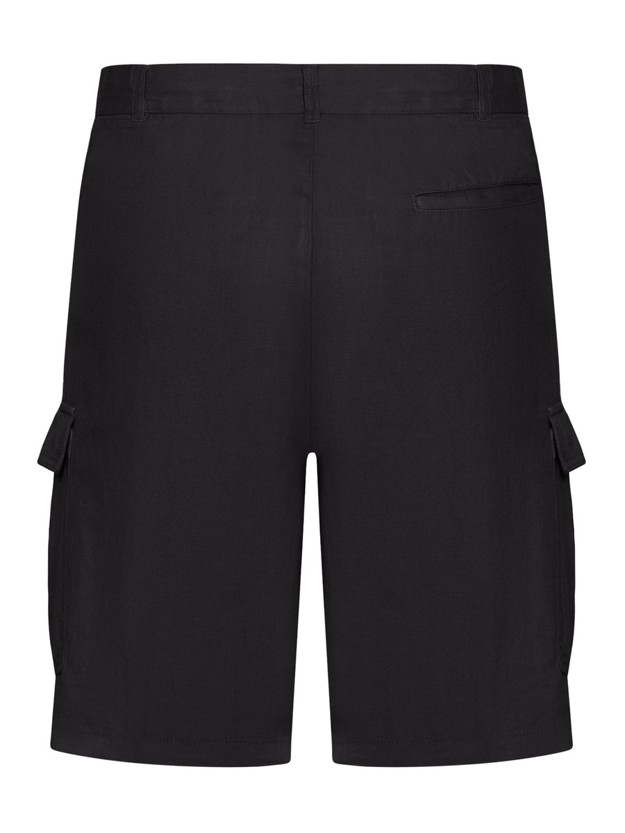 LINEN CARGO BERMUDA SHORTS