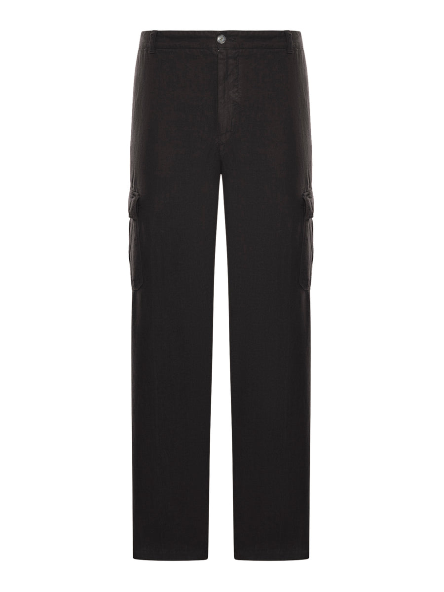 LINEN CARGO TROUSERS