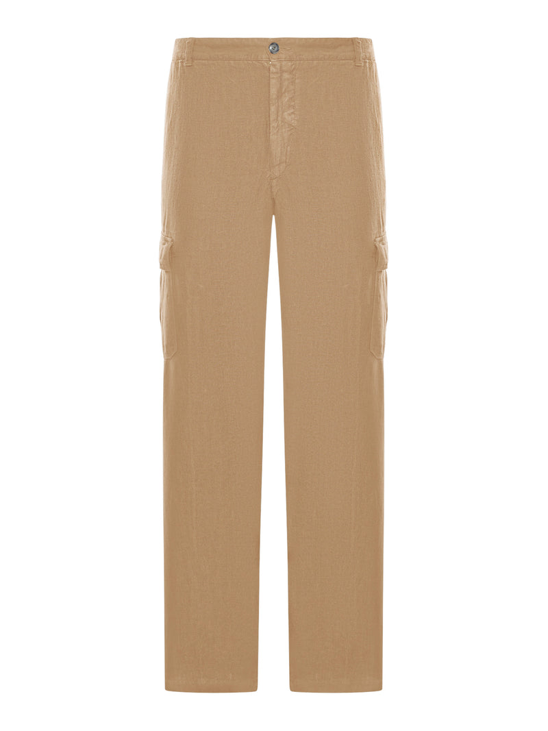 LINEN CARGO TROUSERS