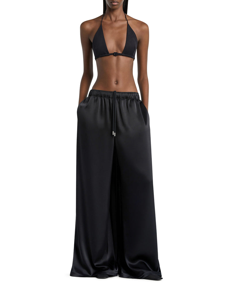 SATIN WIDE TRAIN PANTS