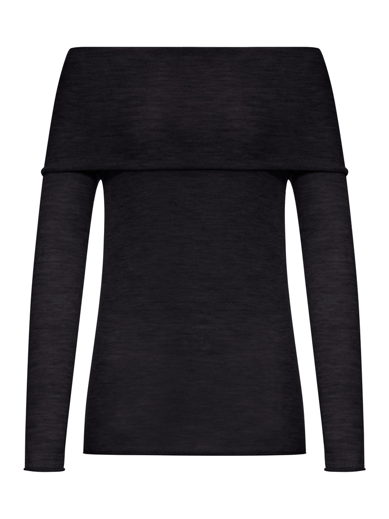 SILK AND CASHMERE BOAT NECK SWEATER