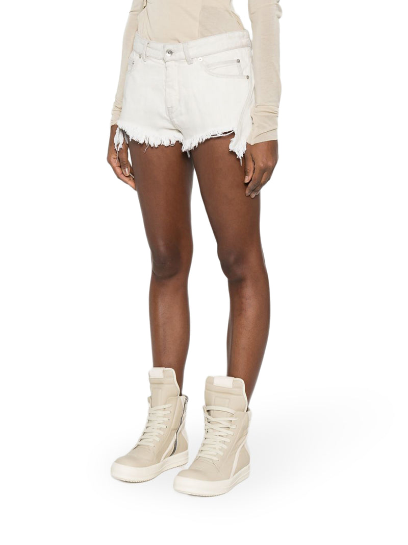 DENIM SHORTS WITH BIAS CUTOFFS