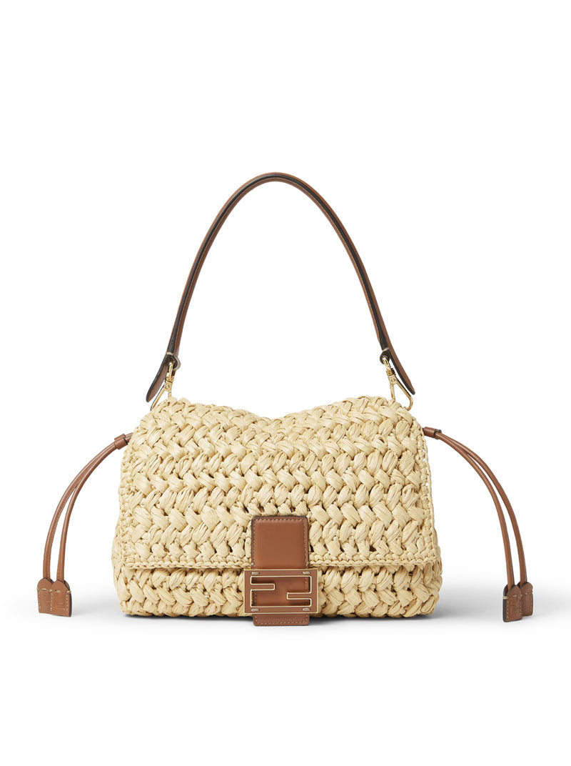 MEDIUM MAMMA BAGUETTE BAG IN WOVEN RAFFIA