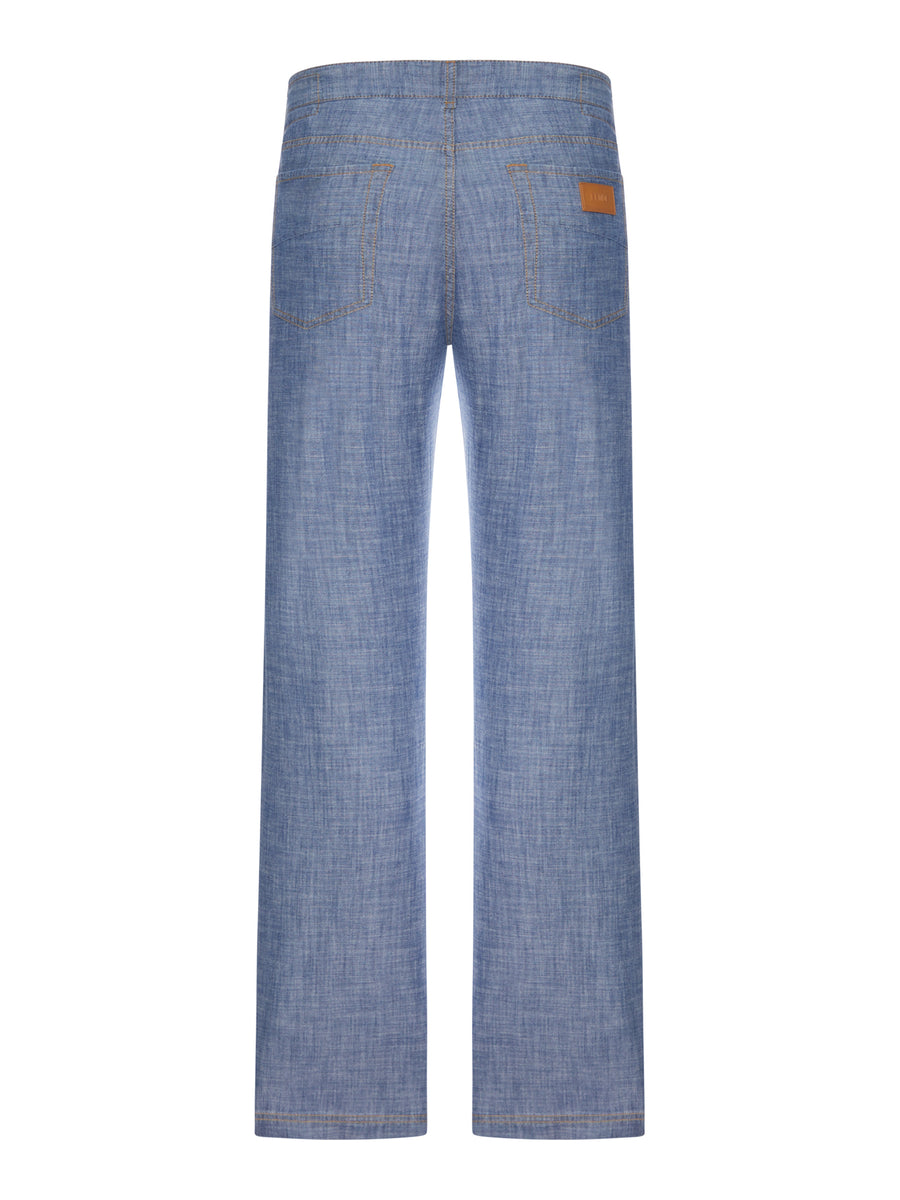 BLUE CHAMBRAY DENIM PANTS