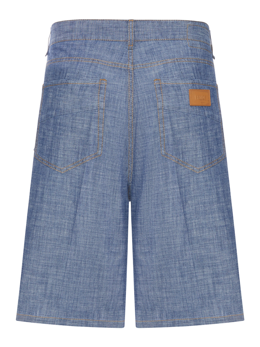 LIGHT BLUE CHAMBRAY BERMUDA SHORTS