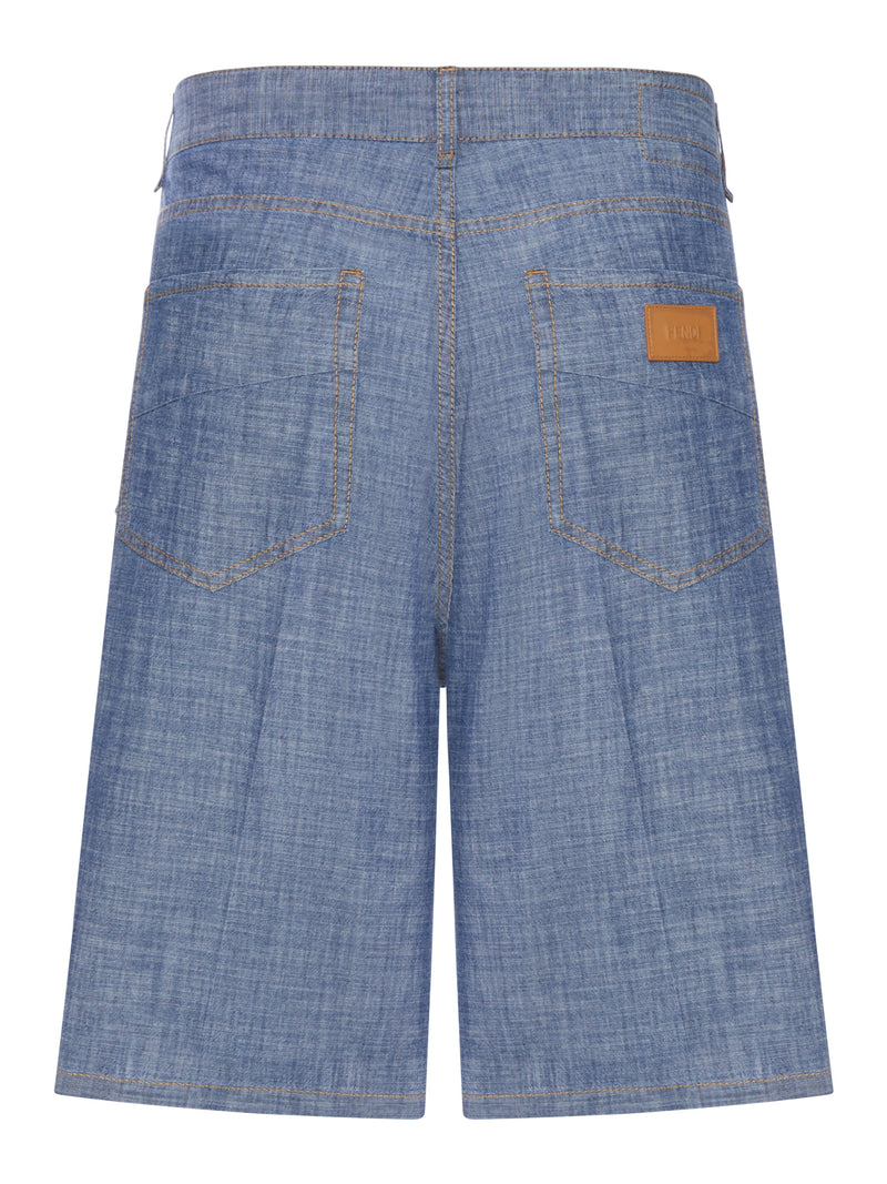 LIGHT BLUE CHAMBRAY BERMUDA SHORTS